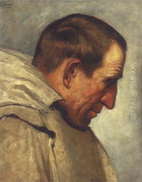 Profilansicht Eines Paters Oil Painting by Wilhelm Maria Hubertus Leibl