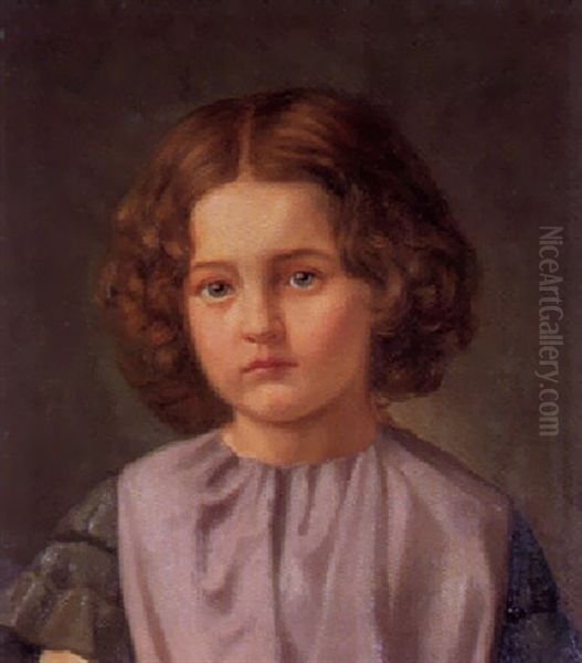 Portrait Maria Becker, Tochter Des Malers Und Kunstschriftstellers Hermann Becker Oil Painting by Wilhelm Maria Hubertus Leibl