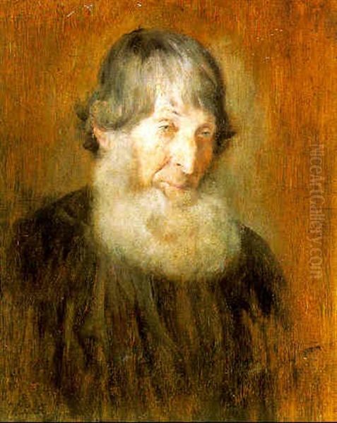 Portrait Of A Bearded Man Oil Painting by Wilhelm Maria Hubertus Leibl