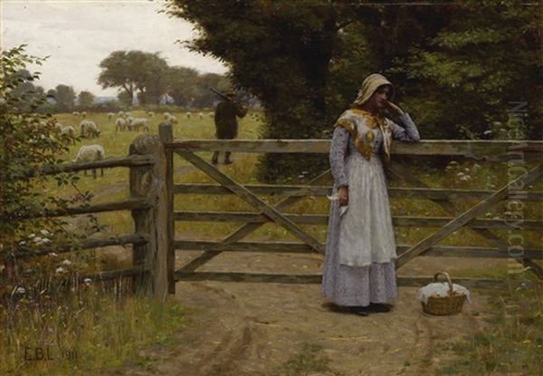 Off Oil Painting by Edmund Blair Leighton