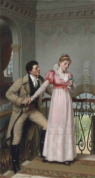 Yes Or No Oil Painting by Edmund Blair Leighton