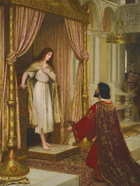 A King And A Beggar Maid Oil Painting by Edmund Blair Leighton