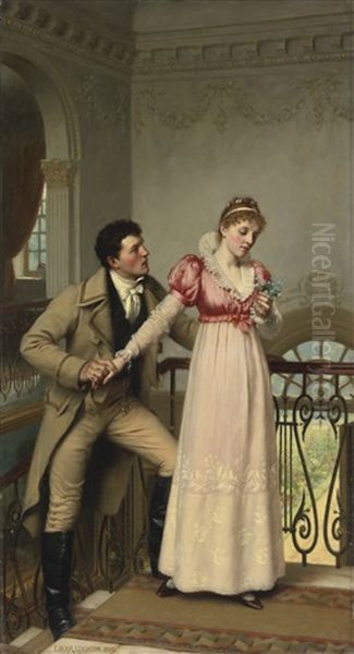 Yes Or No? Oil Painting by Edmund Blair Leighton