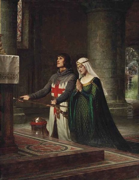 The Dedication Oil Painting by Edmund Blair Leighton