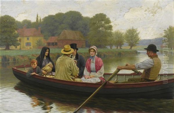 The Ferry Oil Painting by Edmund Blair Leighton