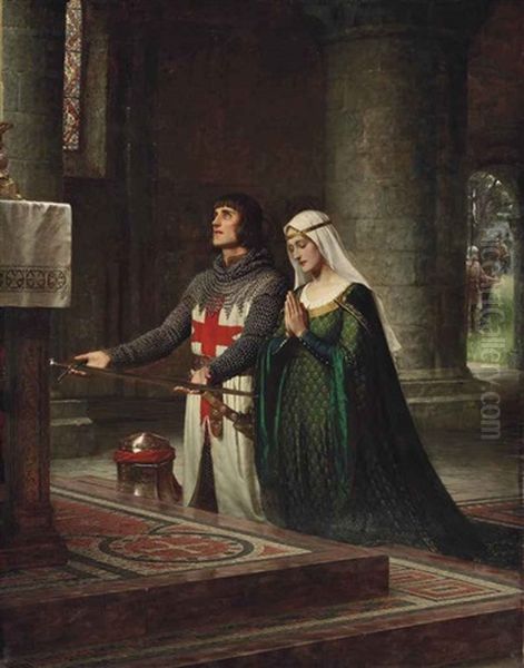 The Dedication Oil Painting by Edmund Blair Leighton