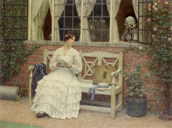 The Latest News Oil Painting by Edmund Blair Leighton