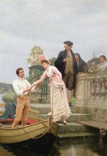 Lay Thy Sweet Hand In Mine And Trust In Me Oil Painting by Edmund Blair Leighton