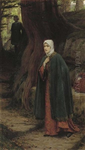 The Footstep Oil Painting by Edmund Blair Leighton