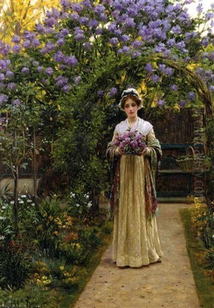 Lilac Oil Painting by Edmund Blair Leighton