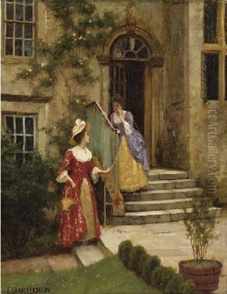 Gossip Oil Painting by Edmund Blair Leighton