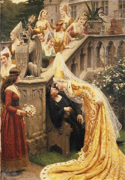 Alain Chartier Oil Painting by Edmund Blair Leighton