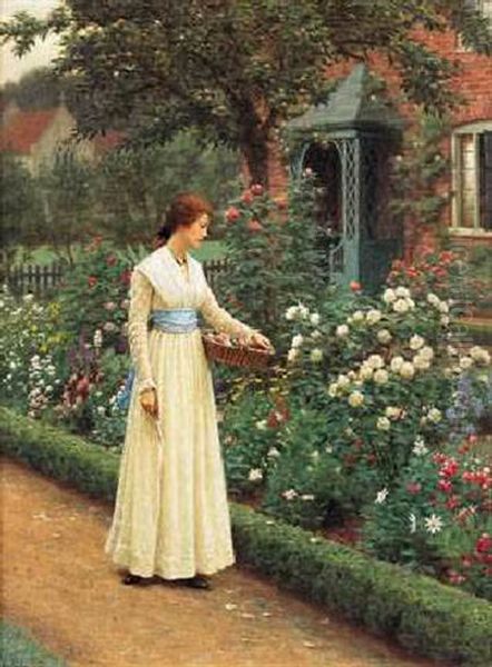 Summer Roses Oil Painting by Edmund Blair Leighton