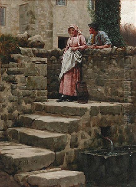 Sweethearts Oil Painting by Edmund Blair Leighton