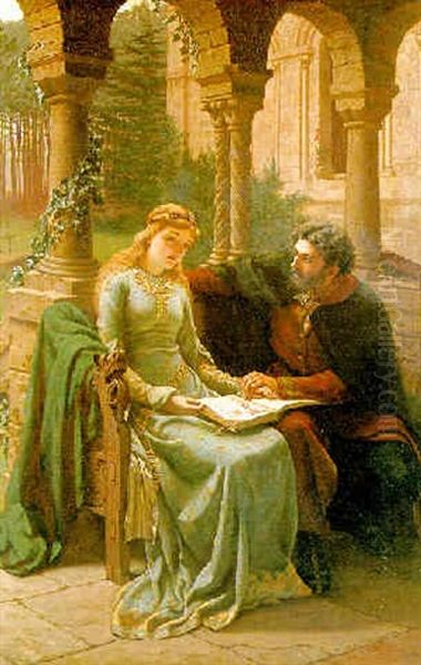 Abelard And His Pupil Heloise Oil Painting by Edmund Blair Leighton