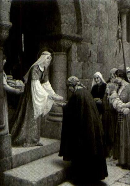 The Charity Of St. Elzabeth Ofhungary Oil Painting by Edmund Blair Leighton