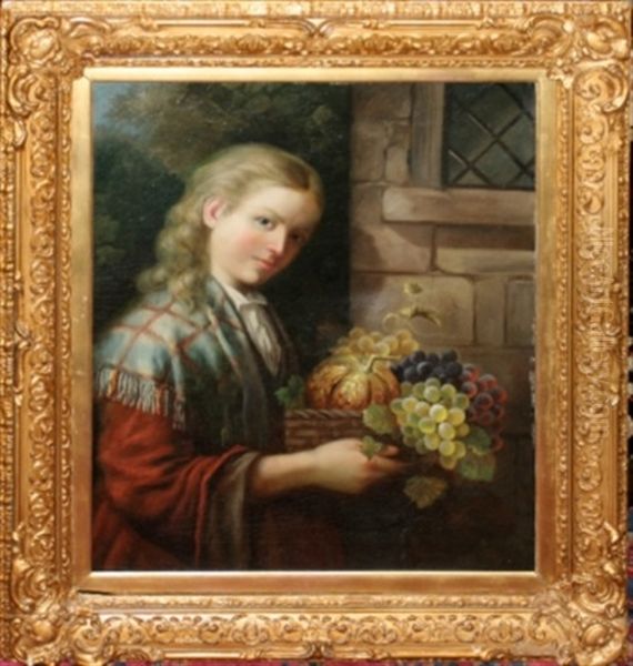 Young Woman Carrying Fruit by John Leighton