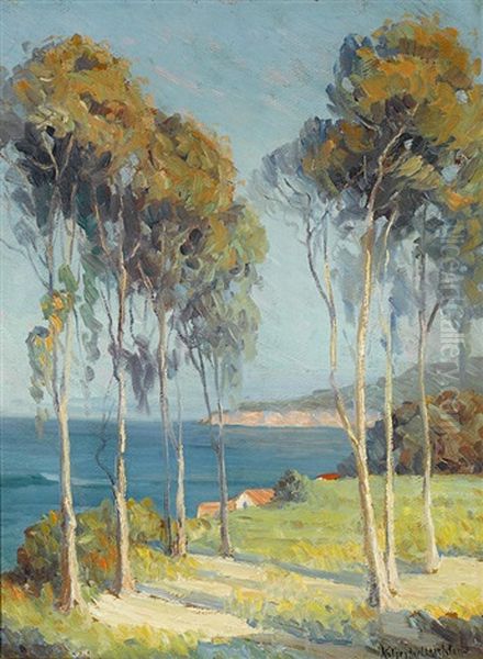 Laguna Bay From Arch Beach Oil Painting by Kathryn Woodman Leighton