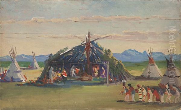 Blackfoot Indian Ceremony by Kathryn Woodman Leighton