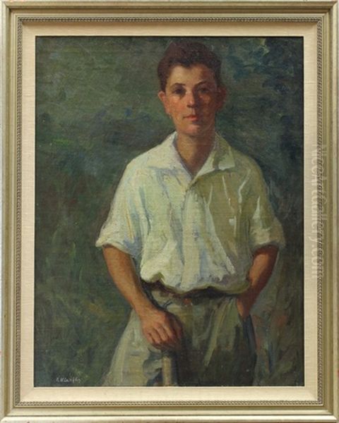 Portrait Of A Young Boy Oil Painting by Kathryn Woodman Leighton