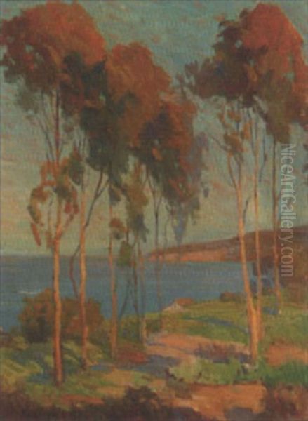 Laguna Bay From Arch Beach Oil Painting by Kathryn Woodman Leighton