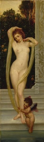 Venus And Cupid Oil Painting by Lord Frederic Leighton