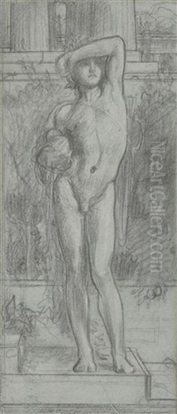 Study For Boy Holding A Vase Oil Painting by Lord Frederic Leighton