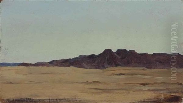 Landscape Study, Morning (recto) (+ Hill Study (verso); 2 Works) Oil Painting by Lord Frederic Leighton