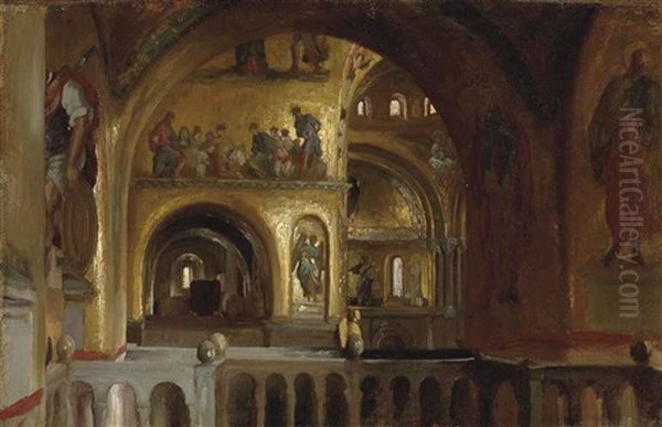 The Interior Of St. Mark's Basilica, Venice Oil Painting by Lord Frederic Leighton