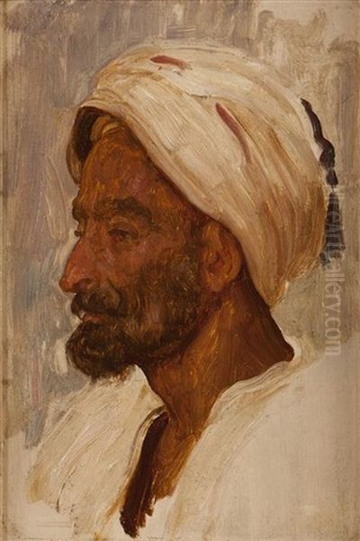 An Arab's Head, Tangier (study) Oil Painting by Lord Frederic Leighton