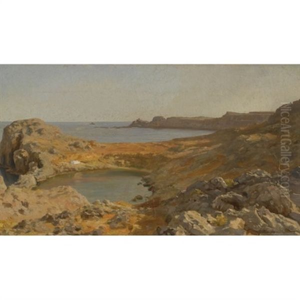 St. Paul's Bay At Lindos, Rhodes Oil Painting by Lord Frederic Leighton