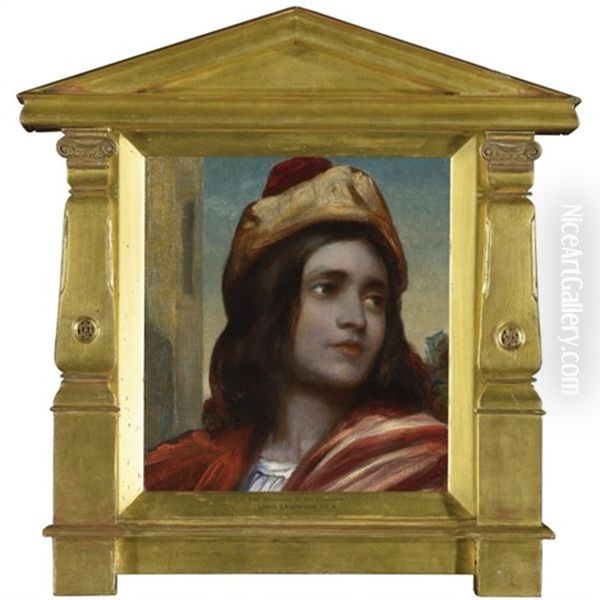 Musician's Head From Cimabue Oil Painting by Lord Frederic Leighton