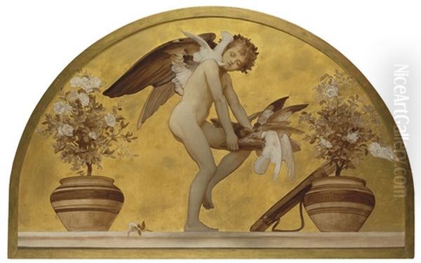 Cupid And Doves Oil Painting by Lord Frederic Leighton