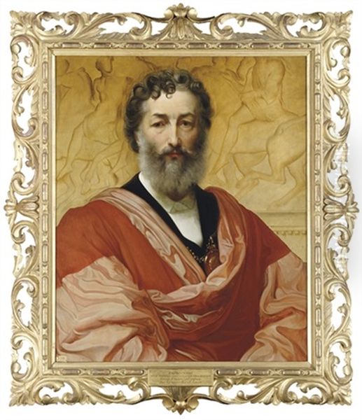 Portrait Of Frederic, Lord Leighton (by Paolo Fossi) Oil Painting by Lord Frederic Leighton