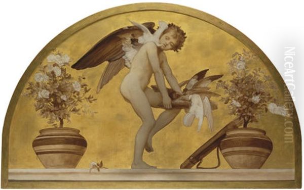 Cupid And Doves Oil Painting by Lord Frederic Leighton