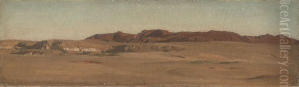 Red Mountains, Desert, Egypt Oil Painting by Lord Frederic Leighton