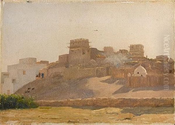 A Town On A Moorish Hillside Oil Painting by Lord Frederic Leighton