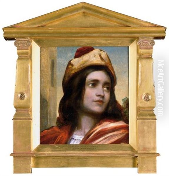 Musician's Head From Cimabue Oil Painting by Lord Frederic Leighton