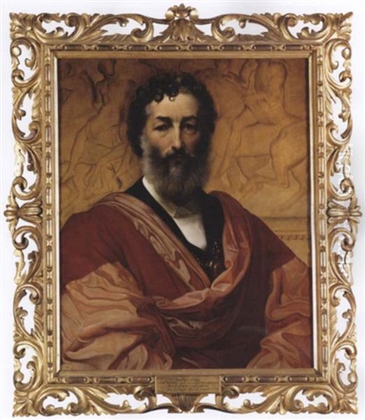 Portrait Of Lord Frederic Leighton Oil Painting by Lord Frederic Leighton