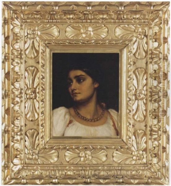 Head Of A Roman Model Oil Painting by Lord Frederic Leighton