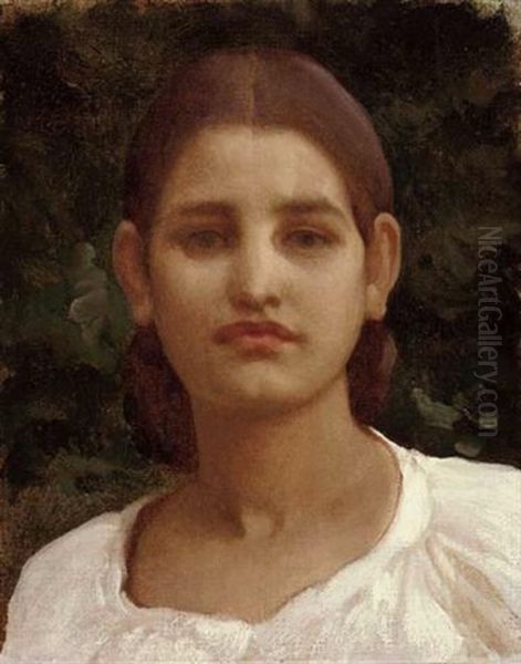 Head Of A Girl (from Capri?) Oil Painting by Lord Frederic Leighton