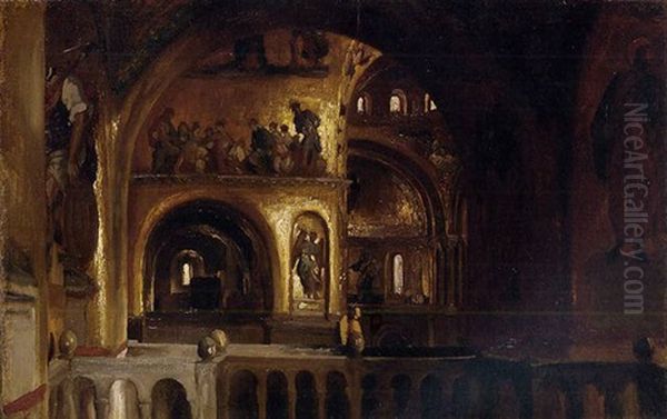 The Interior Of St. Mark's, Venice Oil Painting by Lord Frederic Leighton