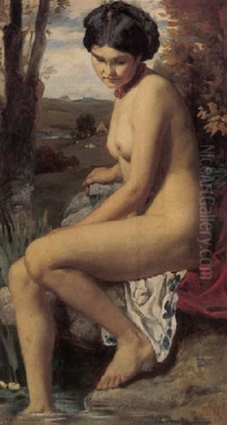 The Bather Oil Painting by Lord Frederic Leighton