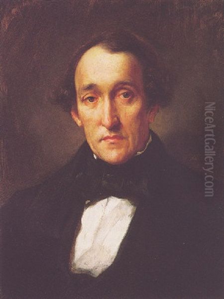 Portrait Of The Artist's Father, Dr Leighton Oil Painting by Lord Frederic Leighton