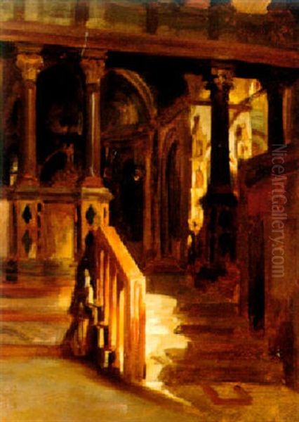 Interior Of Saint Mark's Venice Oil Painting by Lord Frederic Leighton