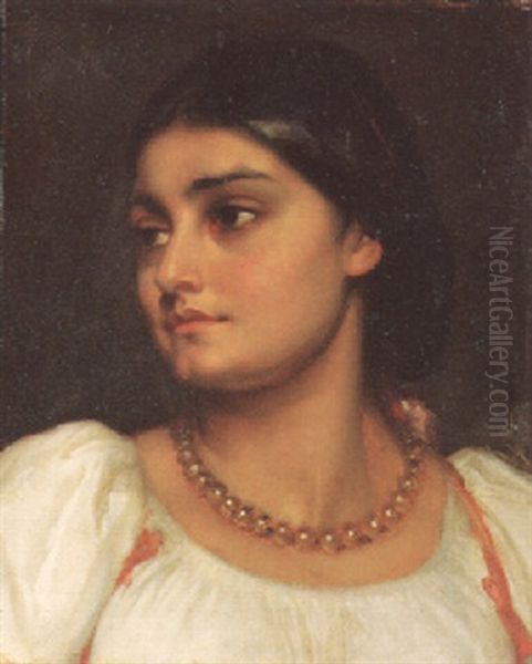 Head Of A Roman Model Oil Painting by Lord Frederic Leighton