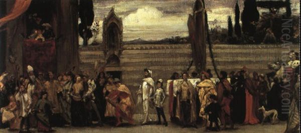 Cimabue's Celebrated Madonna Is Carried In Procession Through Florence Oil Painting by Lord Frederic Leighton