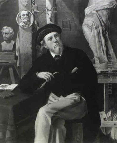 Sculptor In His Studio Oil Painting by Lord Frederic Leighton