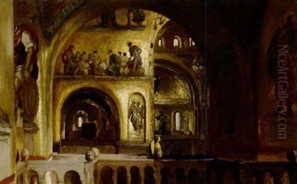 Interior Of St.mark's, Venice Oil Painting by Lord Frederic Leighton