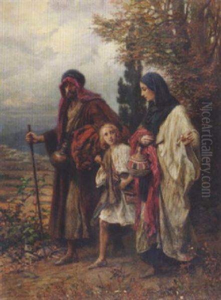 Alttestamentarische Szene Oil Painting by Anton Robert Leinweber